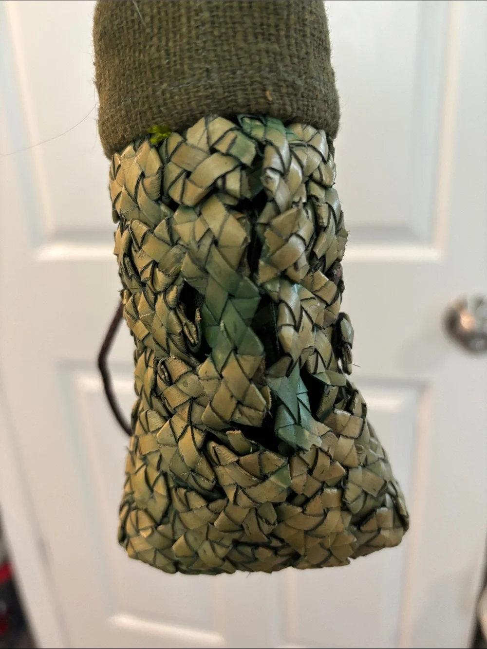 Olive Green Woven Top-Handle Women’s Bag - Picture 2 of 7